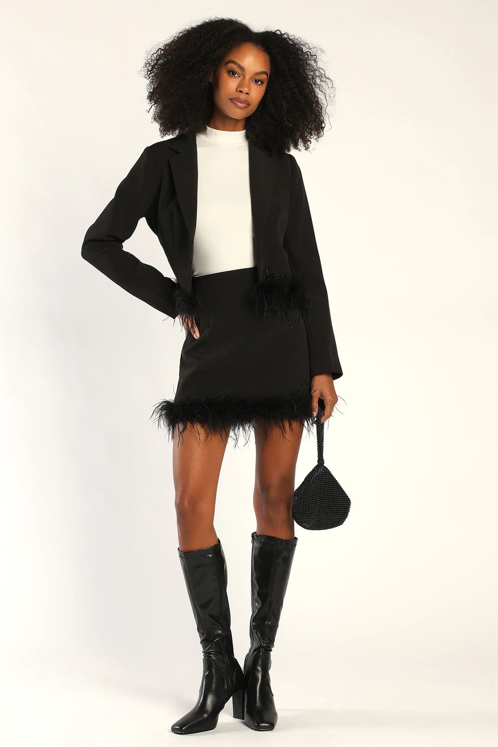 Celebratory Sweetie Black Feather Mini Skirt | Lulus (US)