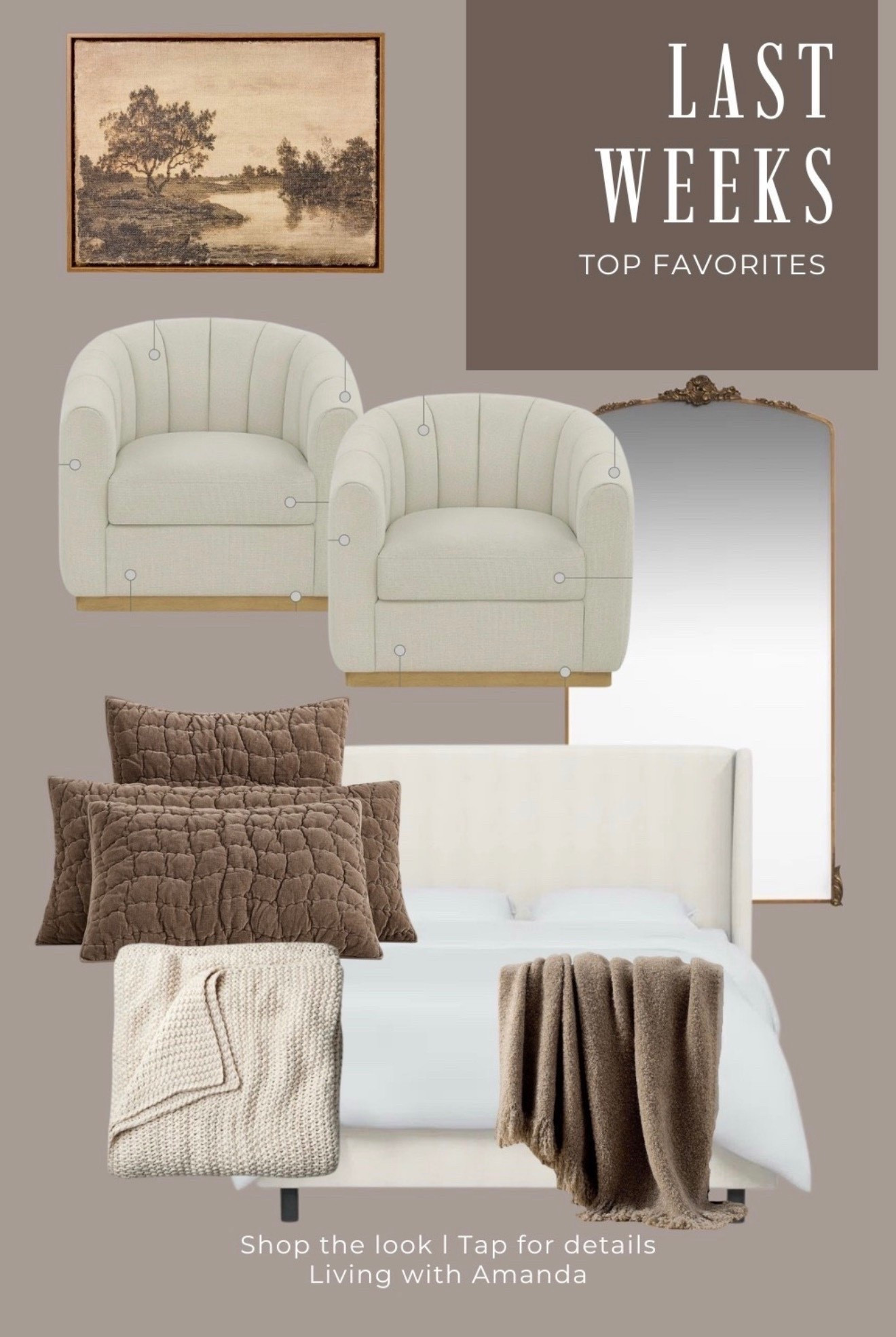 Last week’s top sellers you loved most 🤍
	•	Full-length floor mirror (perfect for bedrooms & entryways)
	•	The Tilly upholstered bed – a timeless favorite
	•	Cozy Pottery Barn quilt for layering
	•	Chunky Target throw blanket for effortless style

These finds are trending for a reason—they’re classic, cozy, and versatile. Shop the look and bring the same best-selling pieces into your home.

#LTKTopSellers #BedroomStyle #HomeDecorFavorites #FloorMirror #PotteryBarnQuilt #TargetFinds

#LTKHome #LTKSeasonal #LTKFallSale

#LTKSeasonal #LTKFallSale #LTKHome

#LTKHome #LTKSeasonal
