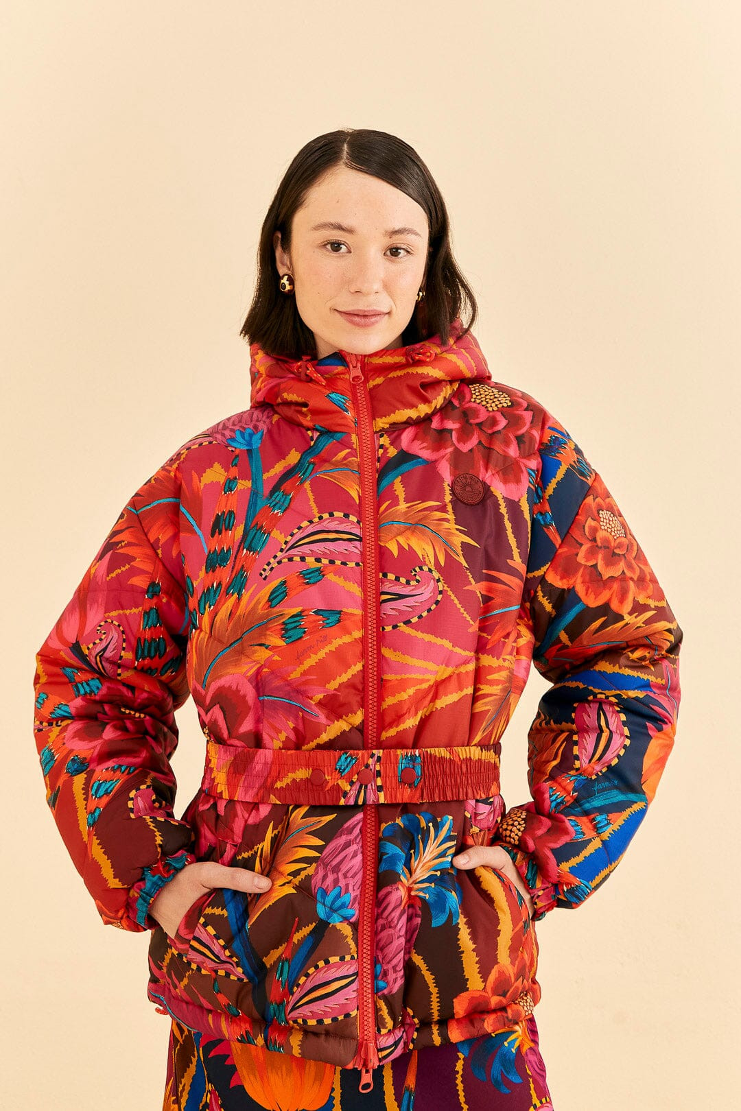 Vintage Wave Reversible Puffer Jacket | FarmRio (US)
