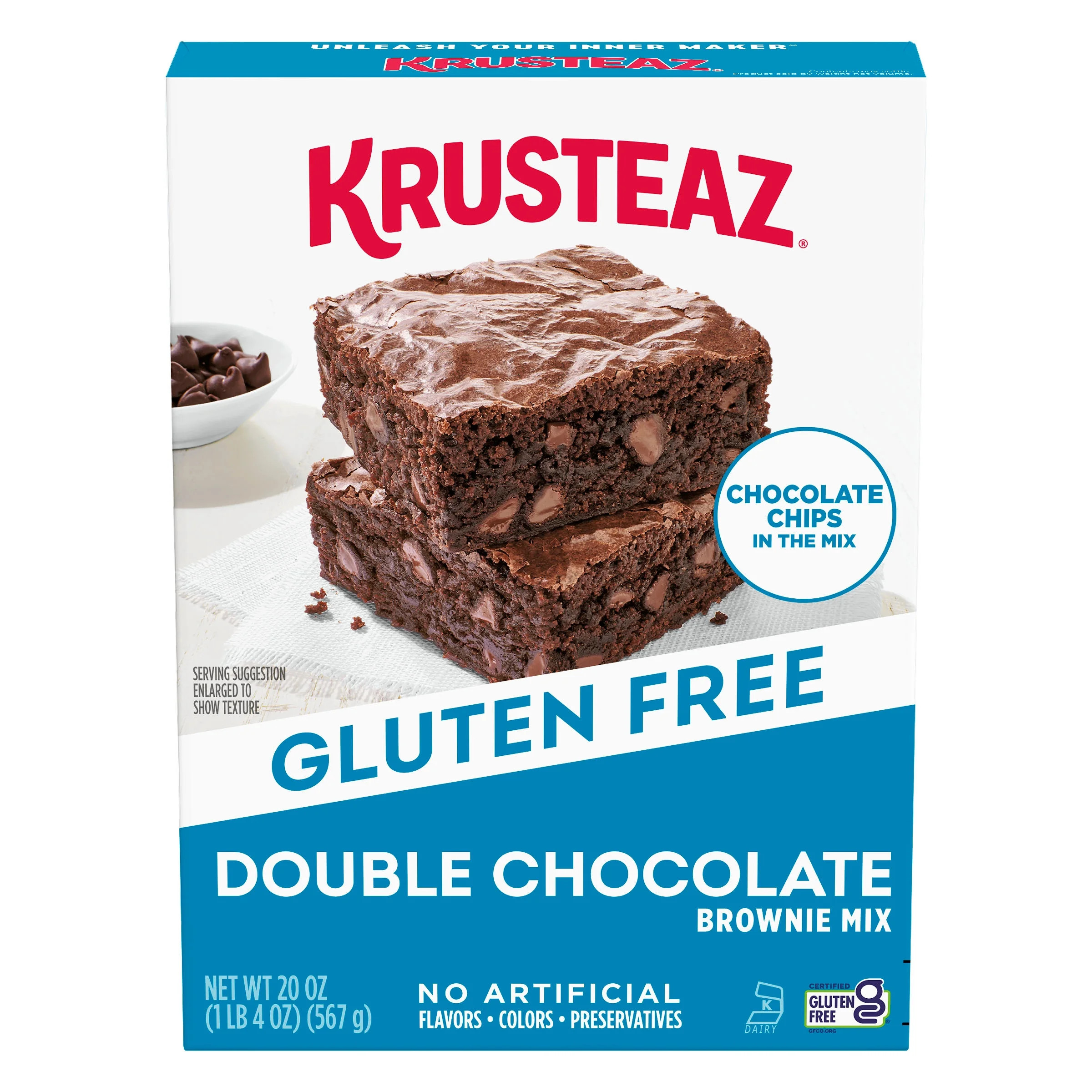 Krusteaz Gluten Free Double Chocolate Brownie Mix, Includes Chocolate Chips, 20 oz Box | Walmart (US)