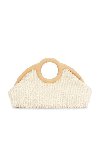Alexis Sloane Raffia Frame Clutch in Natural & Off White from Revolve.com | Revolve Clothing (Global)