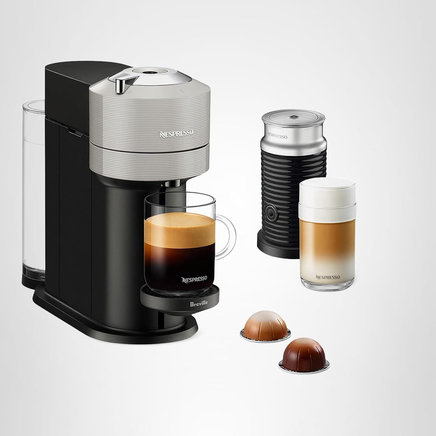Nespresso Vertuo Next Coffee and Espresso Maker by Breville, with Aeroccino Milk Frother, Light G... | Amazon (US)