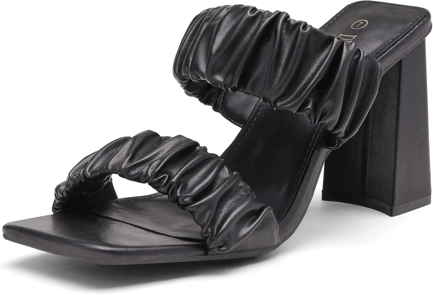 DREAM PAIRS High Heels Chunky Block Square Toe Heels for Women Slip On Mules Open-Toe Strap Pumps Sa | Amazon (US)