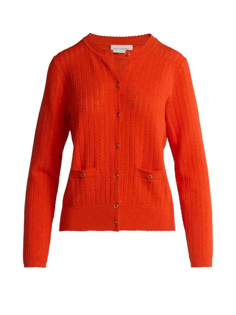 Free Assembly Women's and Women's Plus Cozy Yarn Welt Pocket Cable Cardigan Sweater, Midweight, S... | Walmart (US)