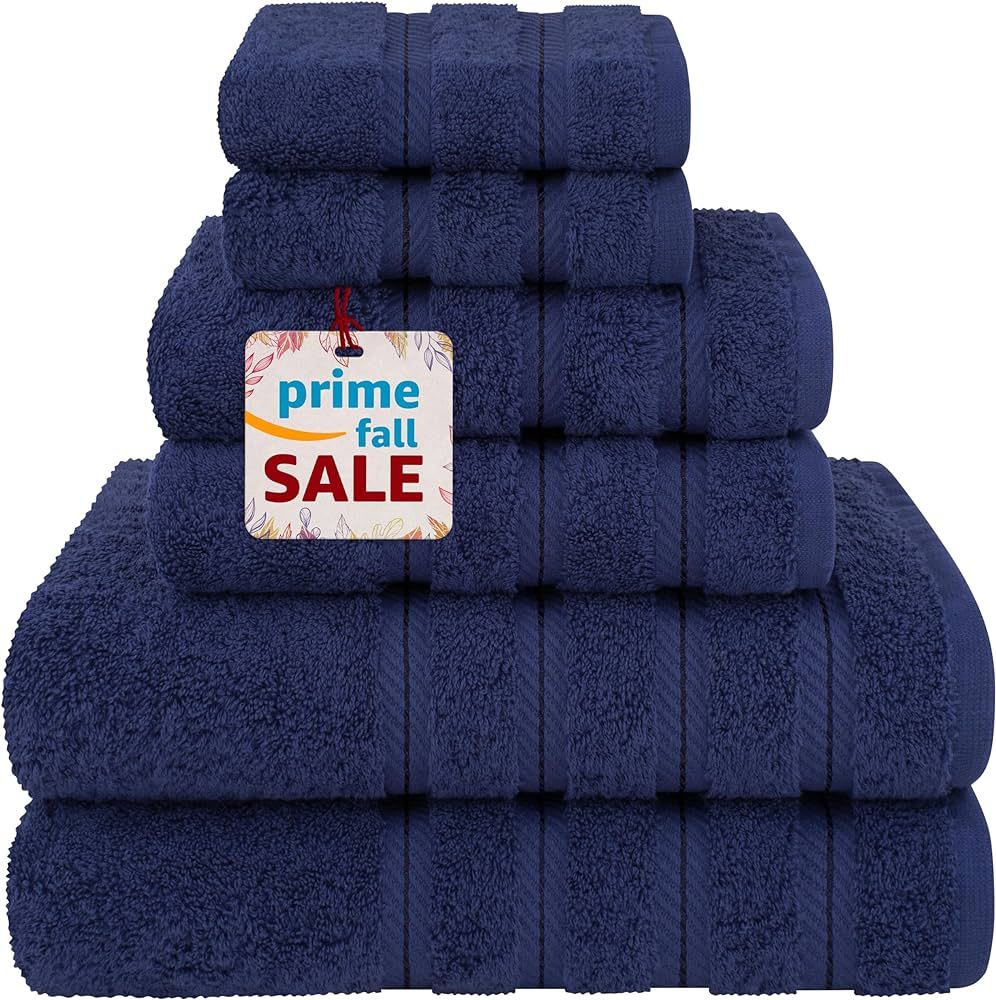 Amazon.com: American Soft Linen Luxury 6 Piece Towel Set, 2 Bath Towels 2 Hand Towels 2 Washcloth... | Amazon (US)