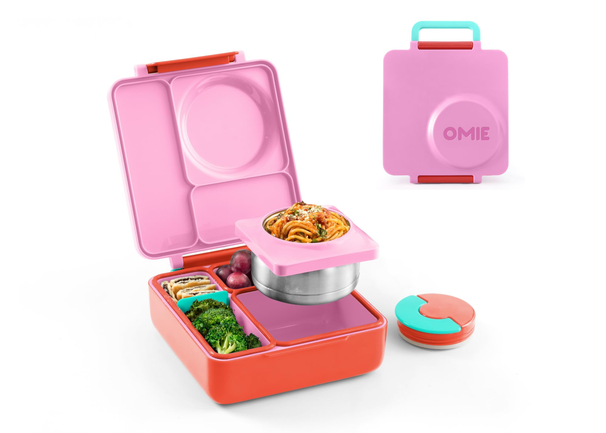 OmieBox Bento Box for Kids - Insulated with Leak Proof Thermos Food Jar - 3 Compartments, Two Tem... | Amazon (US)