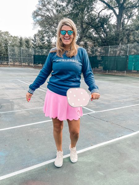 Tennis and Pickleball outfit 
Pickleball sweater from @thebubblelife 🎾 