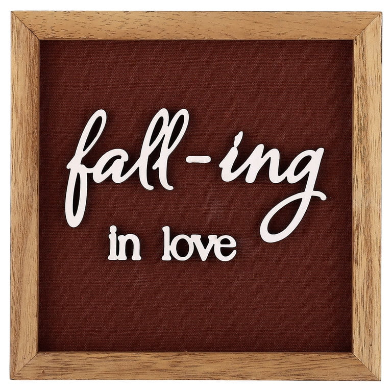 Fall-ing in Love Framed Wood Tabletop Sign, Brown and White, 6.25" x 6.25", Fall by Way To Celebr... | Walmart (US)