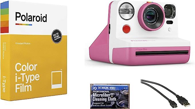 Polaroid Now i-Type Instant Film Camera (Pink) + Polaroid 6000 Film Bundle | Amazon (US)