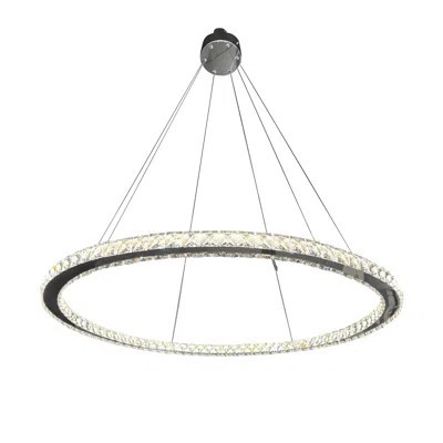1 Thin Ring Crystal Dimmable CCT LED Chrome Chandelier | Wayfair North America