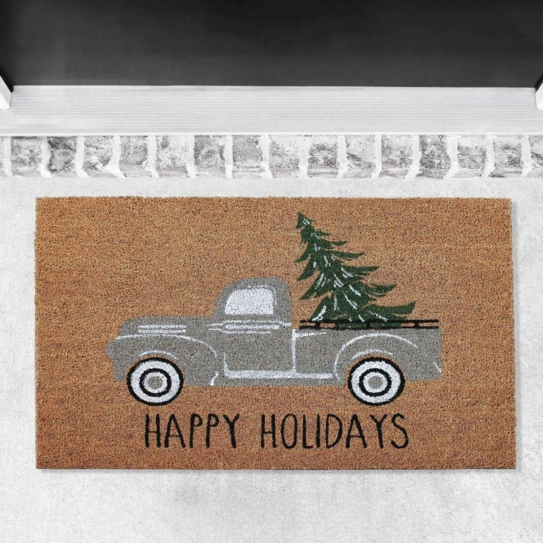 My Texas House Grey Holiday Truck Coir Doormat, 30" x 48" - Walmart.com | Walmart (US)