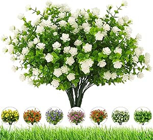 DRT DERUITAI Artificial Flowers Outdoor,UV Resistant Fake Flowers 20 Bundles Faux Outdoor Plants ... | Amazon (US)