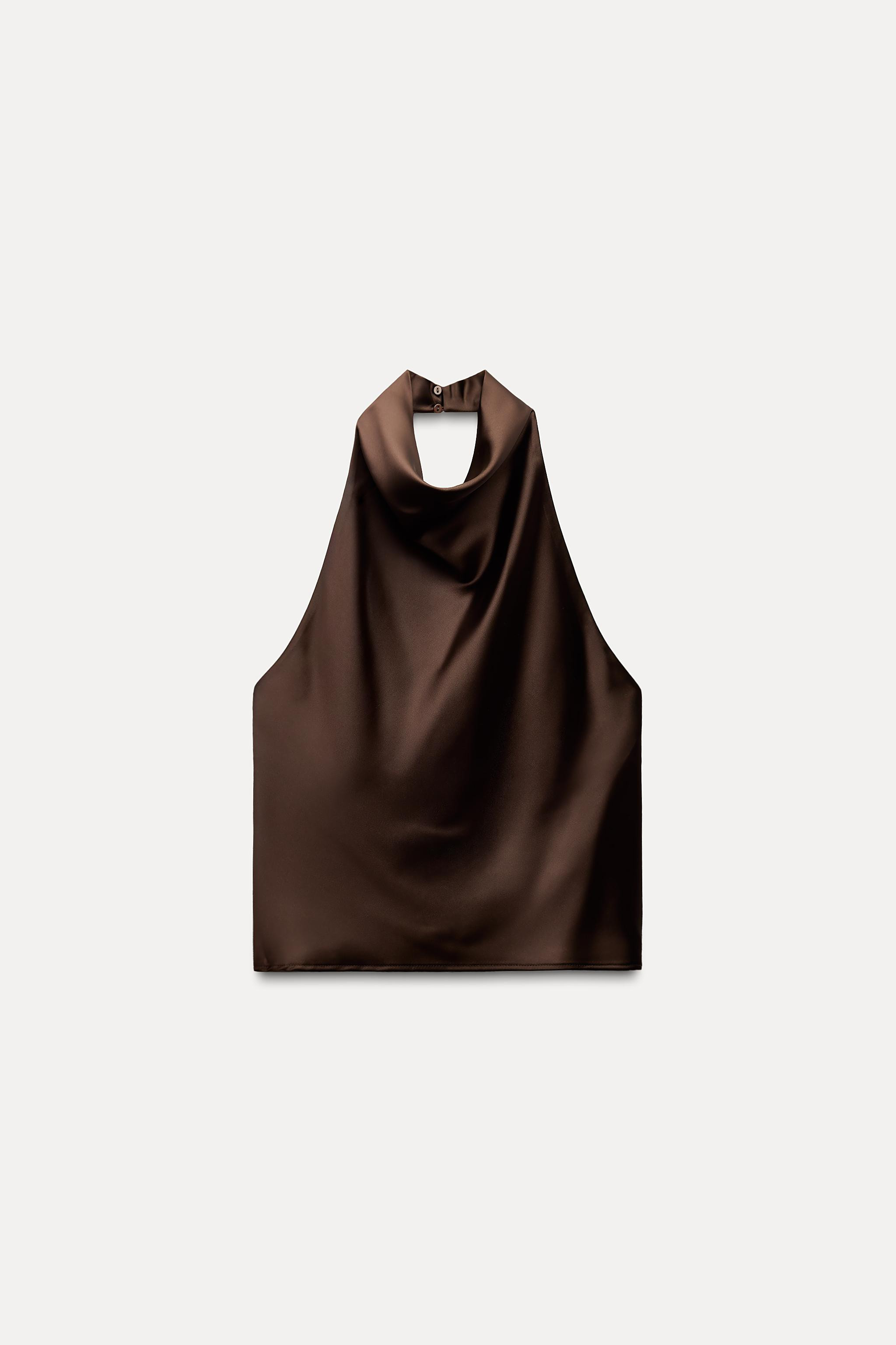 SATIN EFFECT HALTER TOP | Zara US