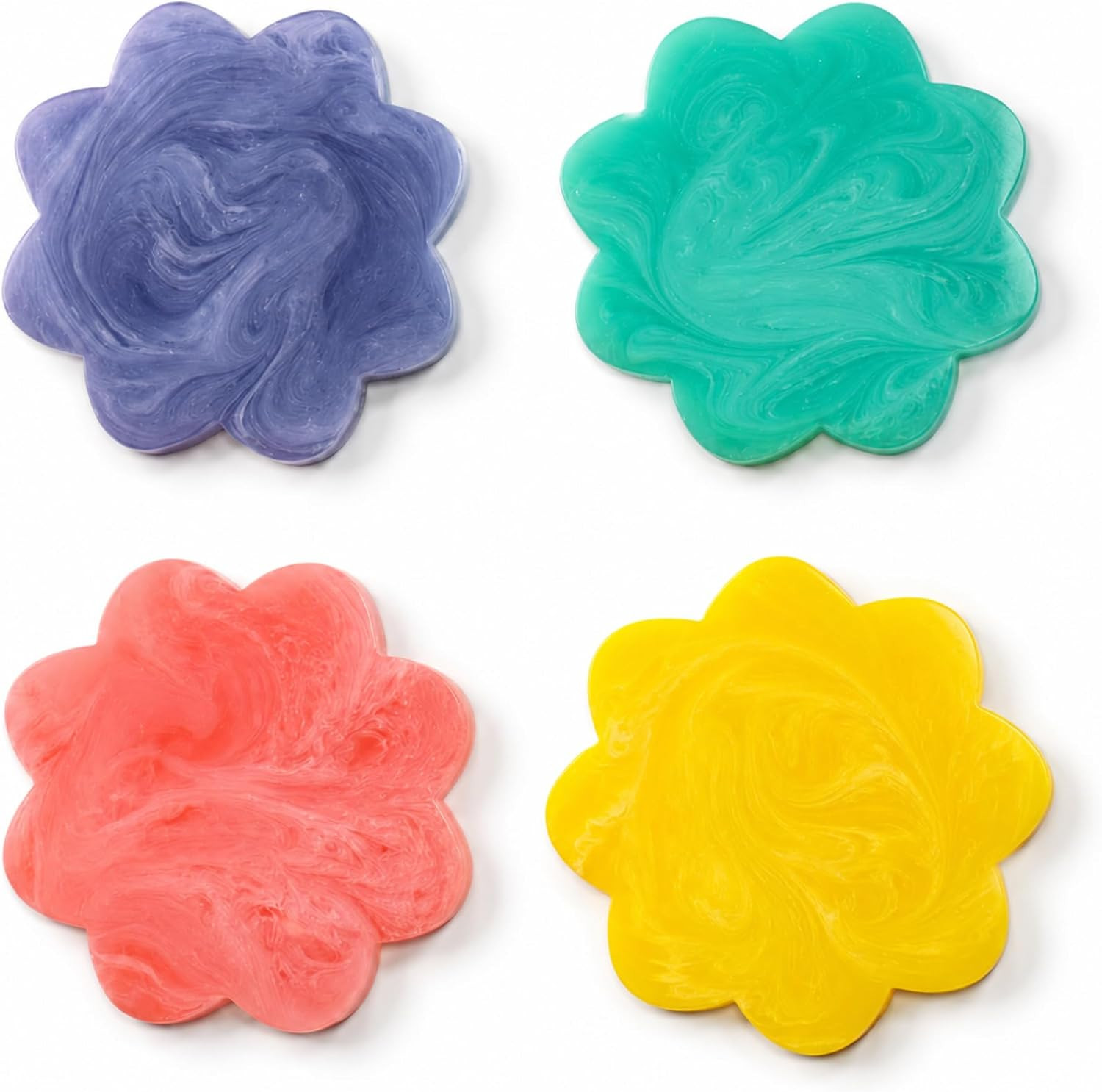 Folkulture Cute Resin Coasters Set of 4 for Drink,Non Slip,Easy to Clean | Amazon (US)