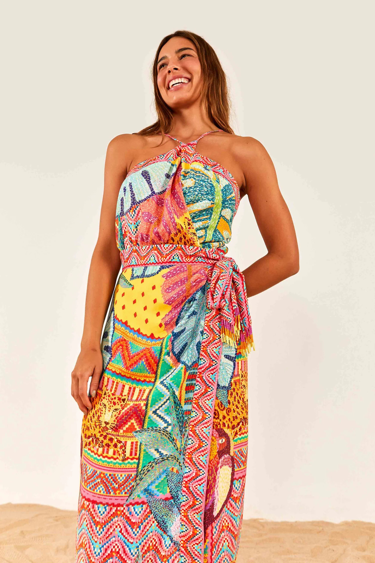 Halter Neck Midi Dress | Summer Tapestry Print | FarmRio (US)