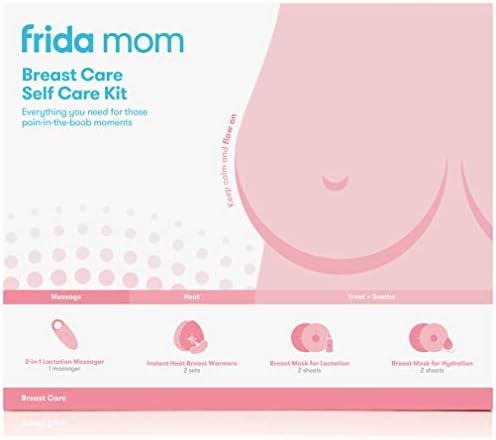 Frida Mom Breast Care Self Care Kit - 2-in-1 Lactation Massager, Instant Heat Breast Warmers, Bre... | Amazon (US)