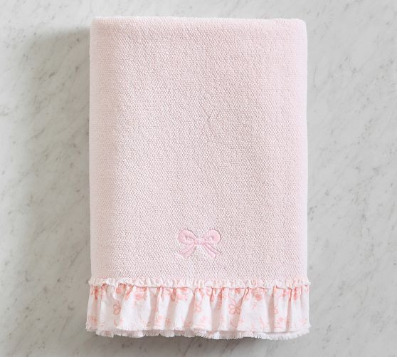 LoveShackFancy Ruffle Bow Bath Towel | Pottery Barn (US)