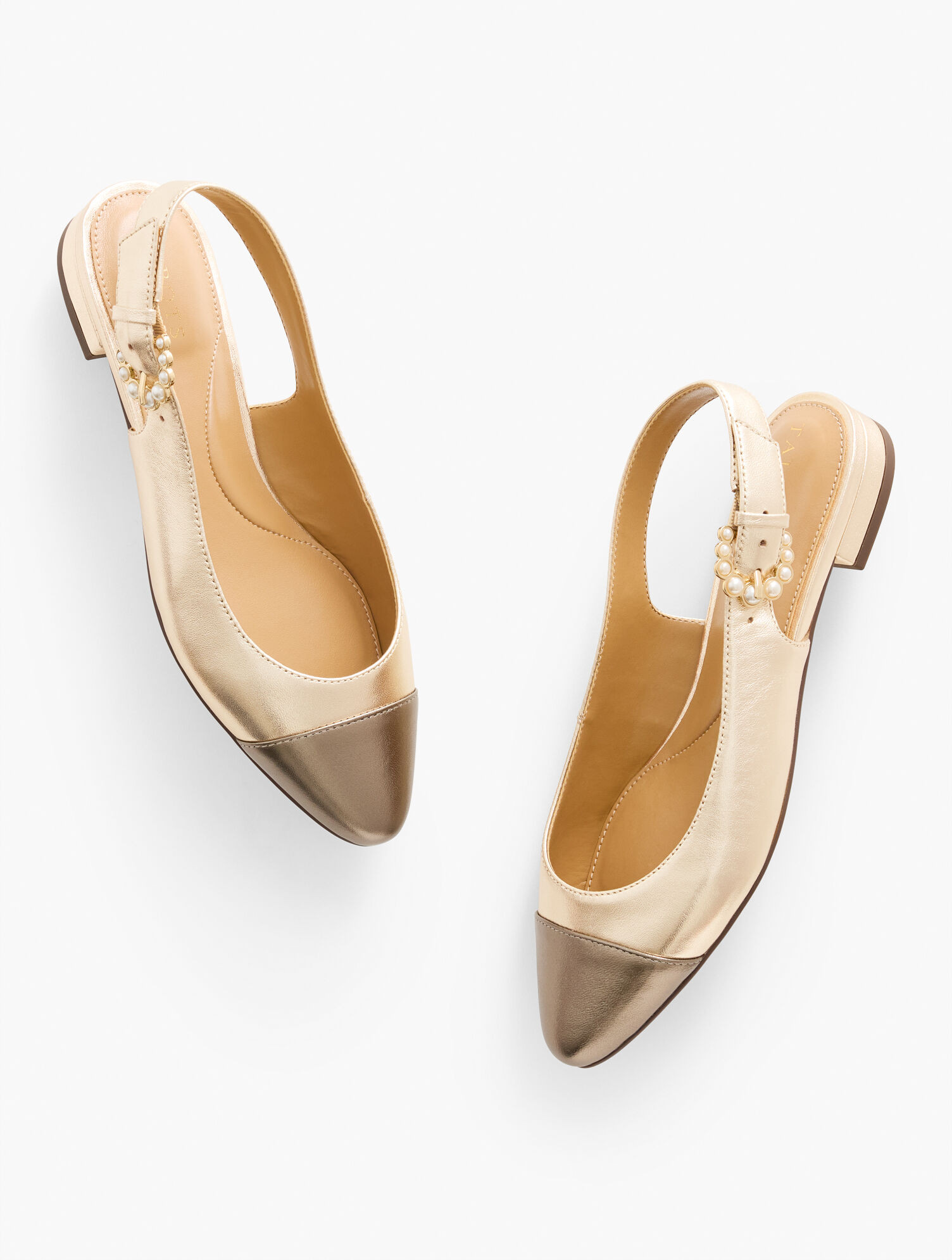 Edison Metallic Leather Slingback Flats | Talbots