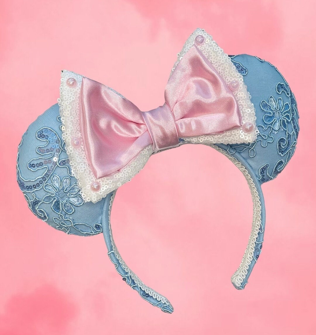 Pastel Couture Mickey Ears, Blue Minnie Ears, Floral Ears, Bo Peep Ears, Pink Ears, Flower Garden... | Etsy (US)