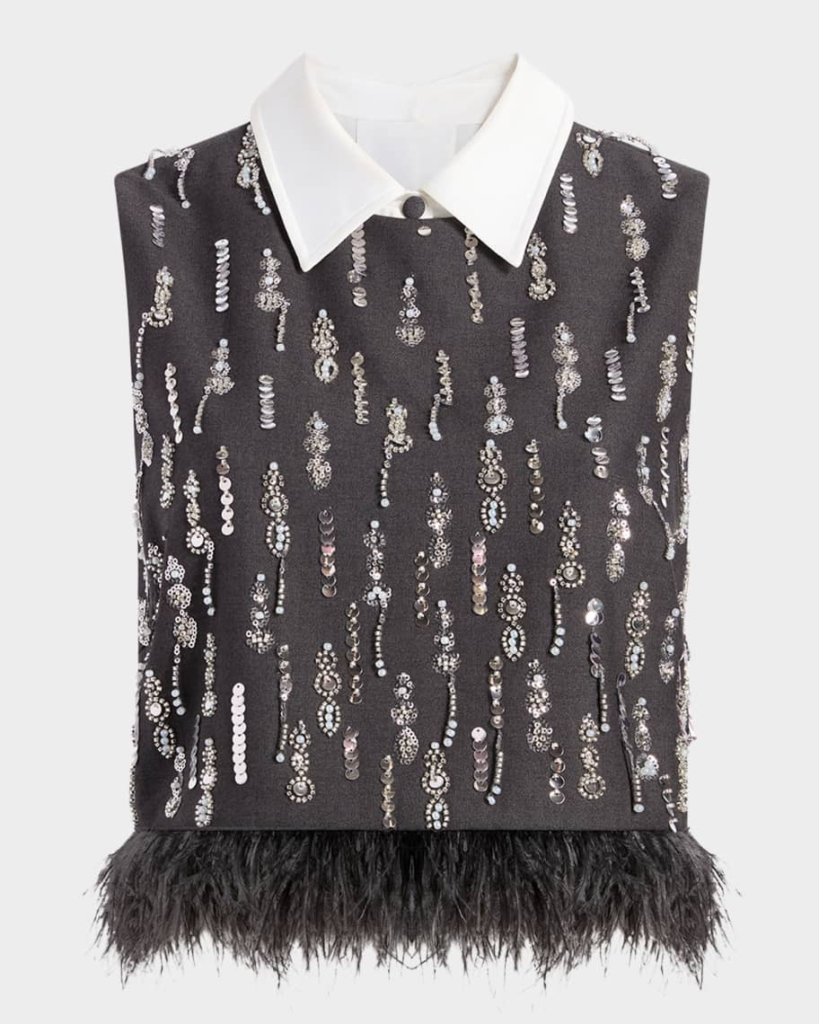 Selene Embellished Crop Top | Neiman Marcus