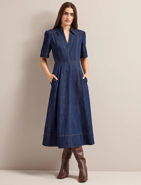 Bodhi Denim Maxi Dress - Dark Blue | Cefinn