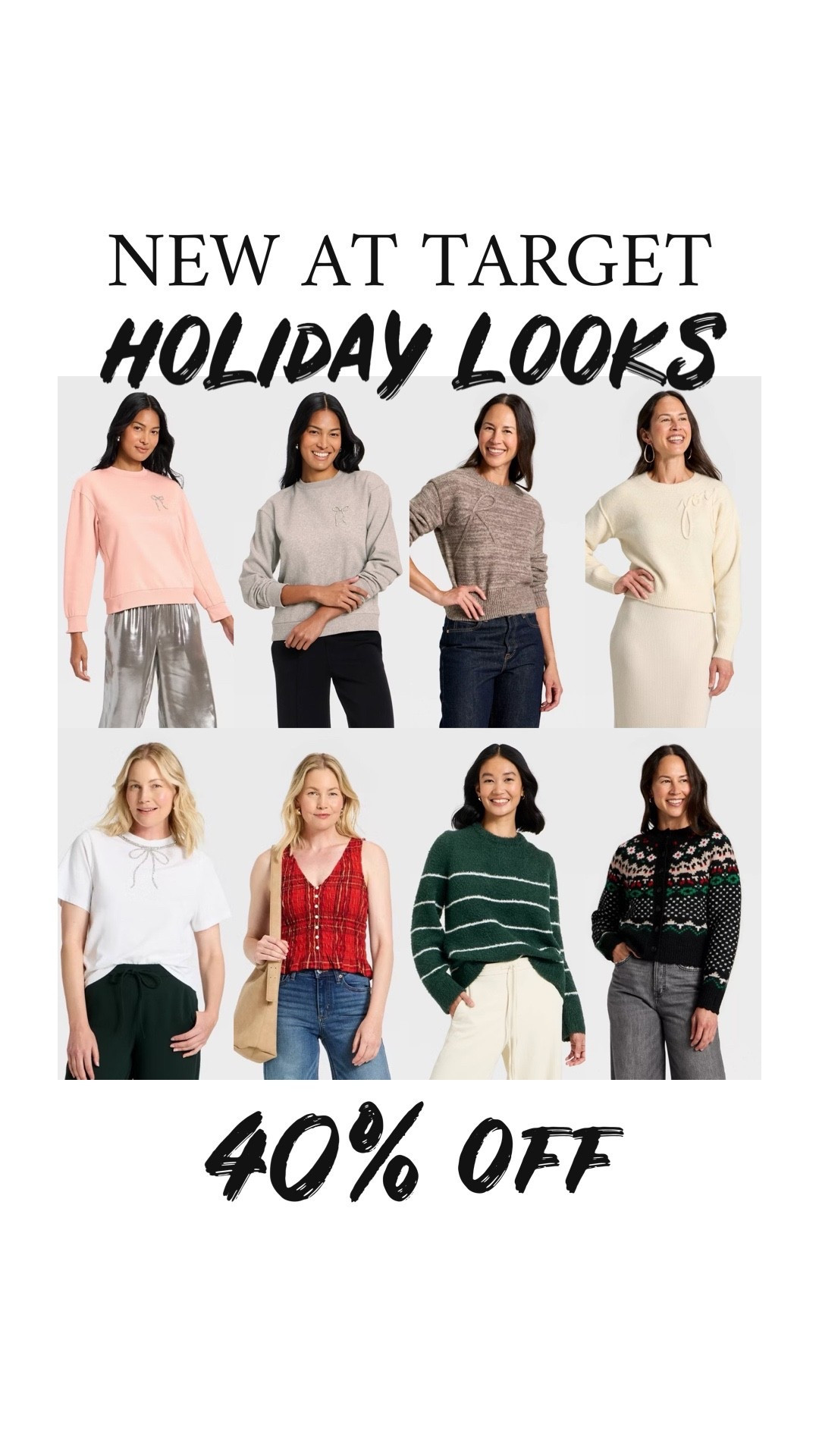 New at Target 🎯 
Holiday looks 40% off through Saturday 

#LTKSaleAlert #LTKHoliday #LTKFindsUnder50