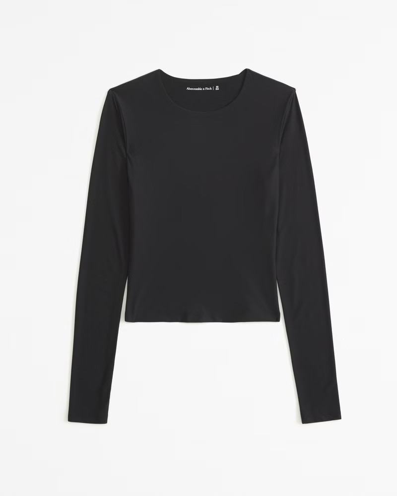 Soft Matte Seamless Long-Sleeve Cropped Crew Top | Abercrombie & Fitch (US)