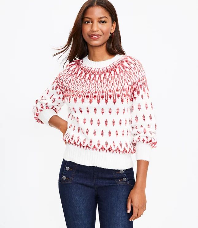 Fair Isle Textured Sweater | LOFT