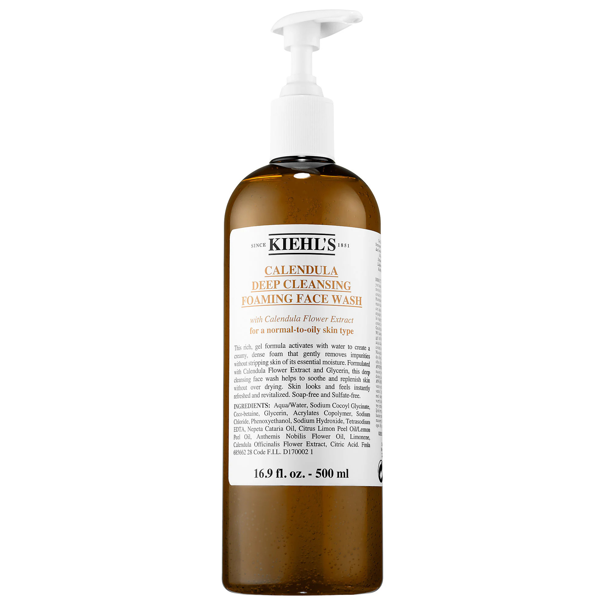 Kiehl's Since 1851 Calendula Deep Clean Foaming Face Wash 16.9 oz/ 500 ml | Sephora (US)