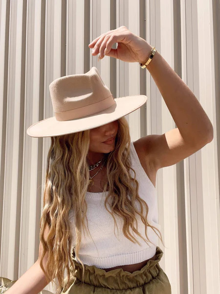 Beige Flat Brim Hat | Lane 201 Boutique