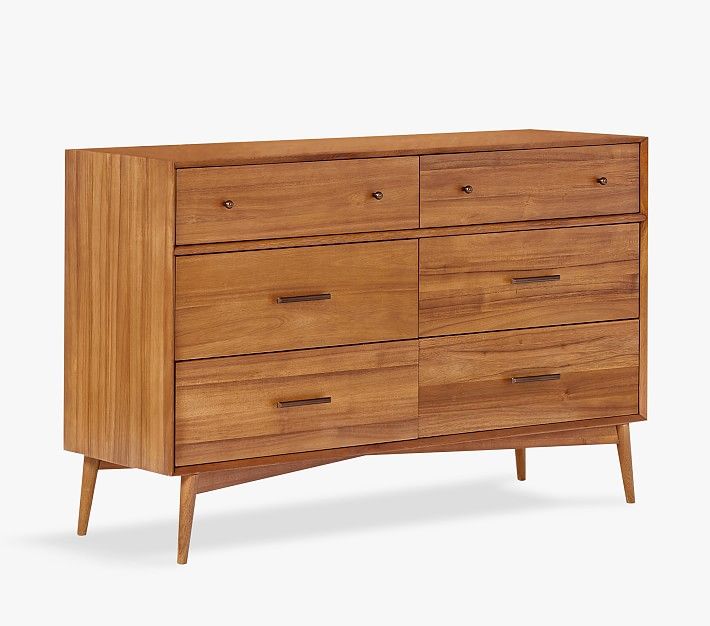 west elm x pbk Mid Century Extra Wide Dresser Only, Pebble, In-Home Delivery | Pottery Barn Kids