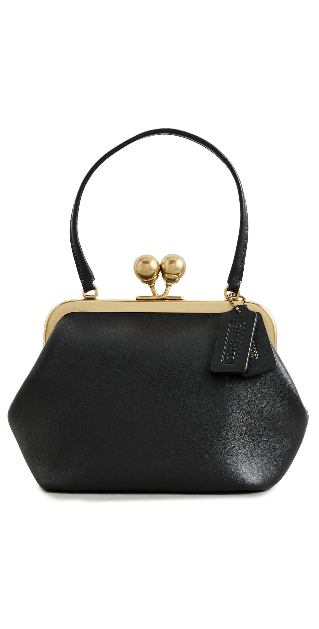 Coach Glovetanned Leather Kisslock Frame Bag Black One Size | Shopbop