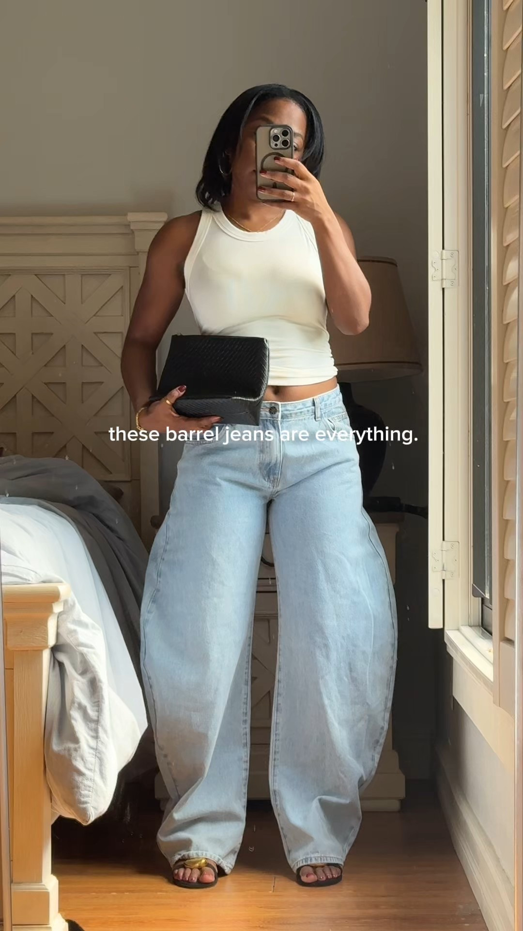 These barrel jeans are everything 🤍 The perfect mix of relaxed and elevated — easy to style with a fitted tank, sandals, or heels. Linking my exact look + similar wide leg and curved barrel jeans that fit like a dream.

#LTKFindsUnder100 #LTKFindsUnder50 #LTKSaleAlert