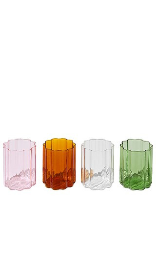 Wave Glass Set Of 4 in Mixed | Revolve Clothing (Global)