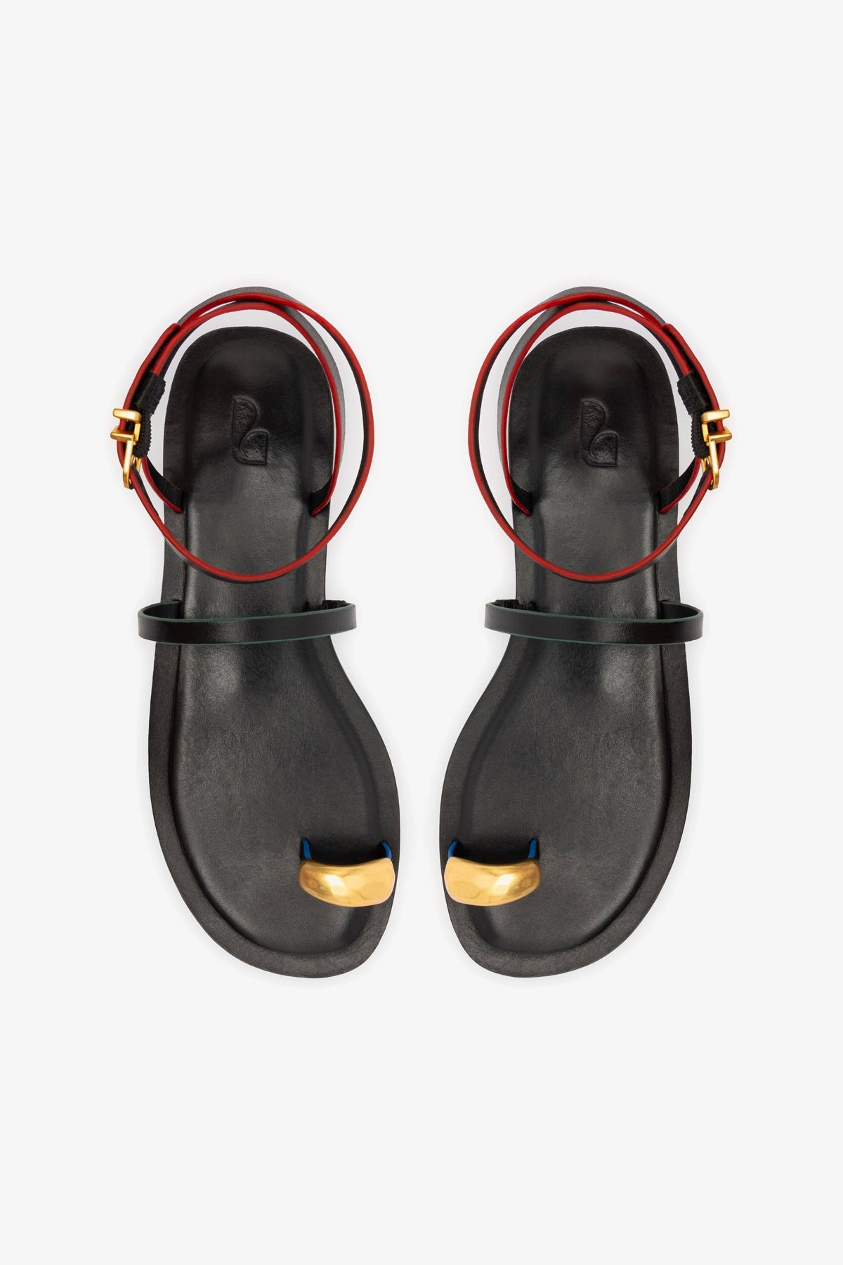 Biarritz Flat Sandal In Black Leather | Larroude