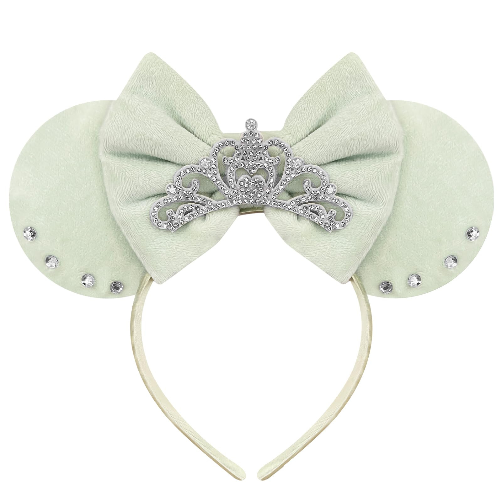 Trnerm Crown Green Mouse Ears Headband for Women and Girls, Tiana Mouse Ears Princess Headband, P... | Amazon (US)