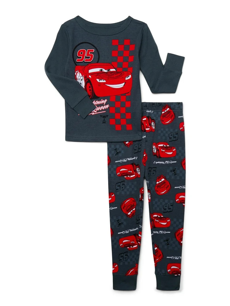 Cars Toddler Long Sleeve Top and Pants Pajama Set, 2-Piece, Sizes 12M-5T - Walmart.com | Walmart (US)