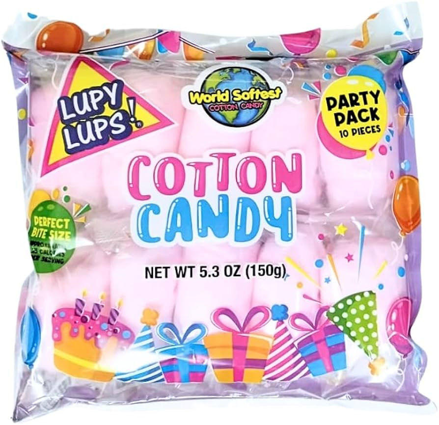 Lupy Lups! Cotton Candy Party Pack – 0.5 oz Each, Individually Wrapped Small bags – Perfect f... | Amazon (US)
