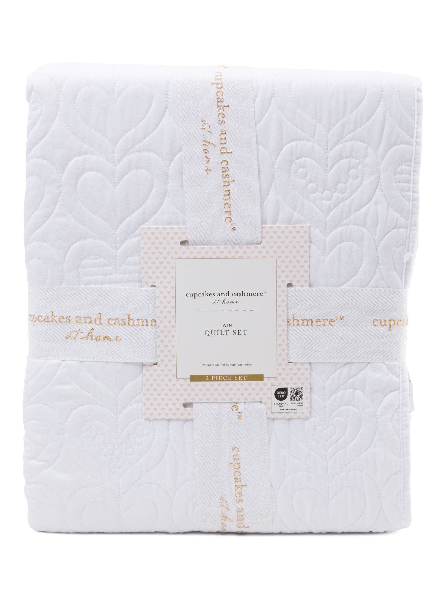 White Quilted Hearts Quilt Set | TJ Maxx