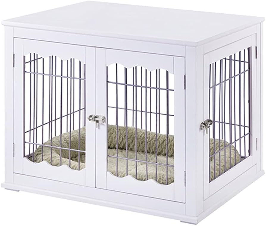 unipaws Furniture Style White Dog Crate for Medium Dogs, Indoor Aesthetic Puppy Kennel, Modern De... | Amazon (US)