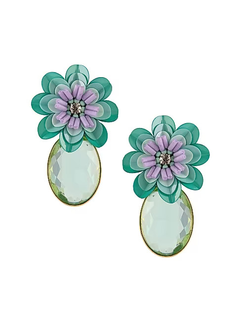 Cortona 14K Gold-Plated, Sequin & Bead Drop Earrings | Saks Fifth Avenue