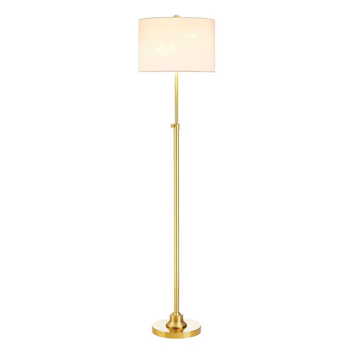 Carmeline 63.5" Traditional Adjustable Floor Lamp with Drum Lampshade | Wayfair North America