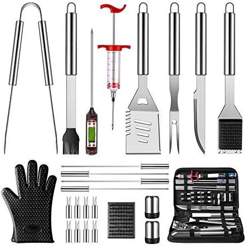 OlarHike Grilling Accessories BBQ Grill Tools Set, 25PCS Stainless Steel Grilling Kit for Smoker, Ca | Amazon (US)