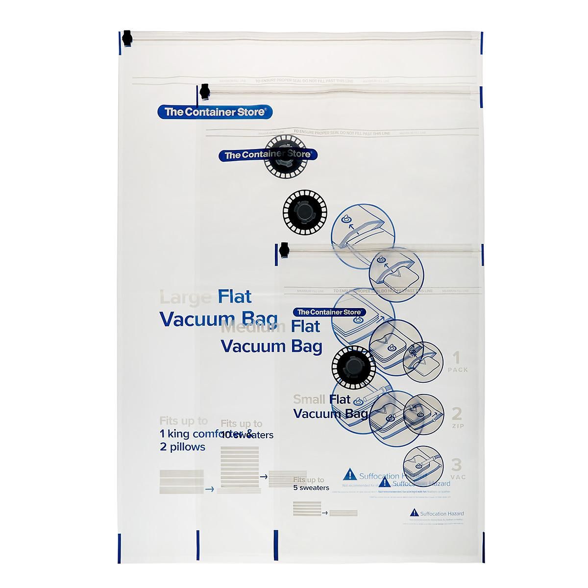 Variety Pack Flat Vacuum Bags Set of 3 | The Container Store