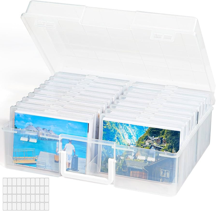 Lifewit 4x6 Photo Storage Box, 18 pcs Inner Photo Case with Lids, Clear Photo Organizers with 1 S... | Amazon (US)