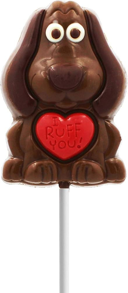 Valentine's Hush Puppy Big Chocolate Lollipop Holiday Treats, Milk Chocolate Pop Party Bag Filler... | Amazon (US)