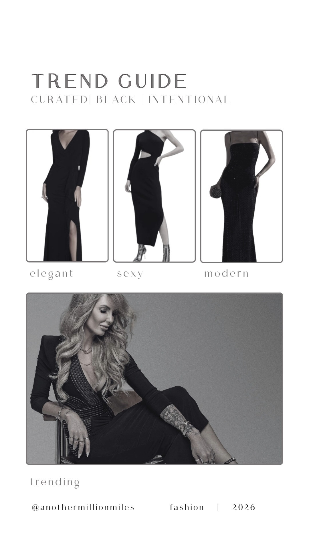 Black will always be my safe place — but it’s never “basic” when it’s done with intention. 🖤
This trend edit is my go-to formula: elegant (clean lines + a slit), sexy (a little cutout moment), and modern (sleek + structured). Choose your vibe for the night and let the dress do the heavy lifting. Linked my favorites here. #LTKfashion  

 #LTKgrwm #LTKootd