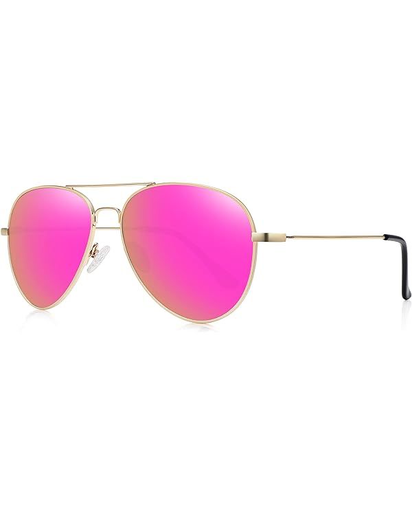 WOWSUN Classic Polarized Aviator Sunglasses for Women Men | Amazon (US)