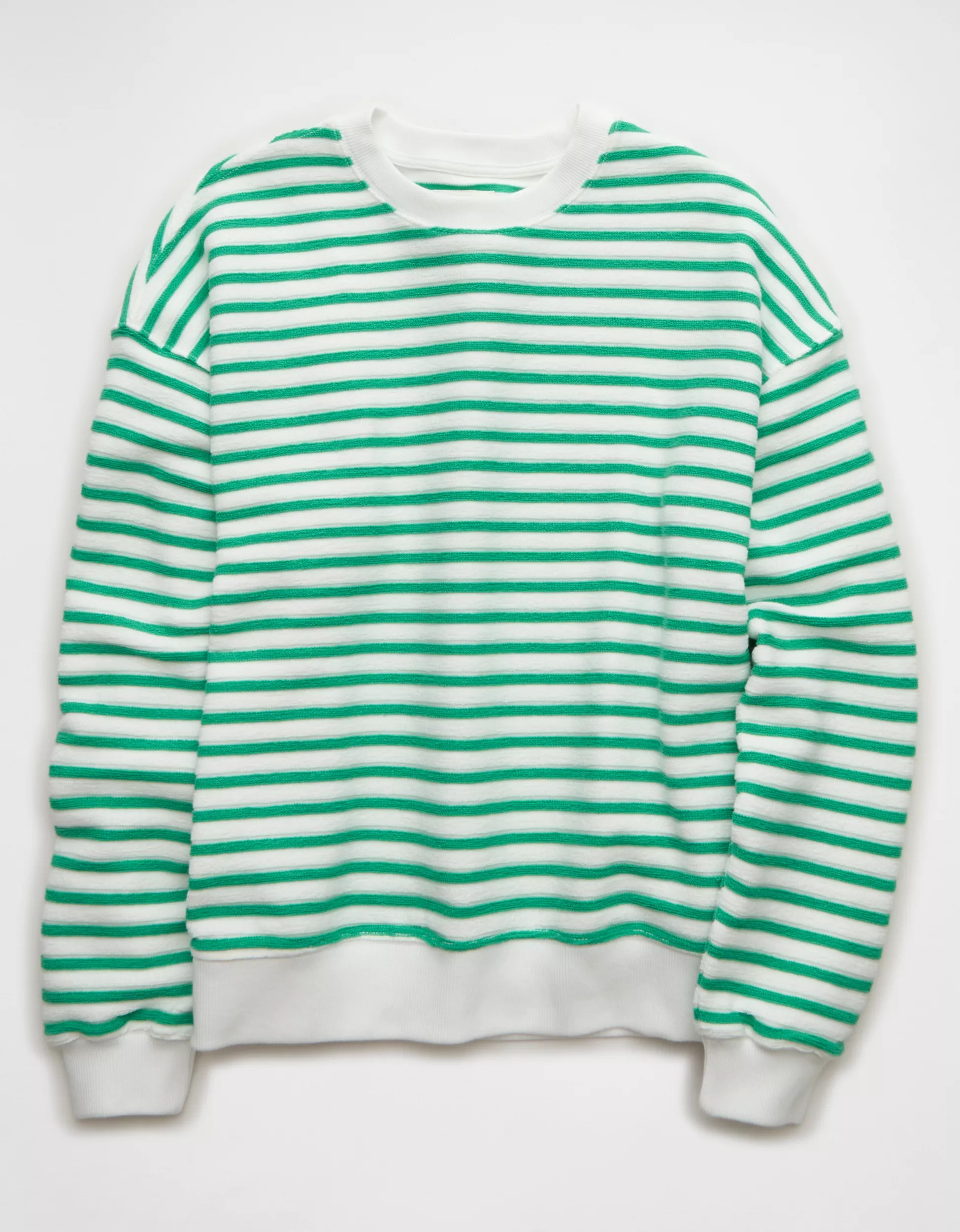 AE Textured Crew Neck Sweatshirt | American Eagle Outfitters (US & CA)