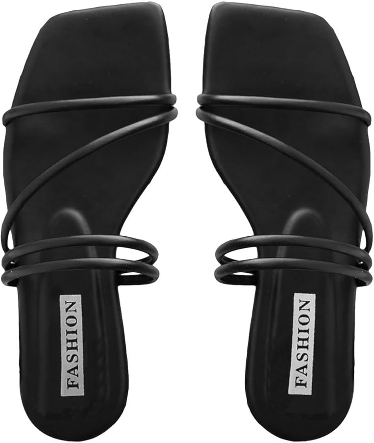 GORGLITTER Women's Strappy Sandals Criss Cross Strap Flat Sandals Open Toe Slides Shoes | Amazon (US)